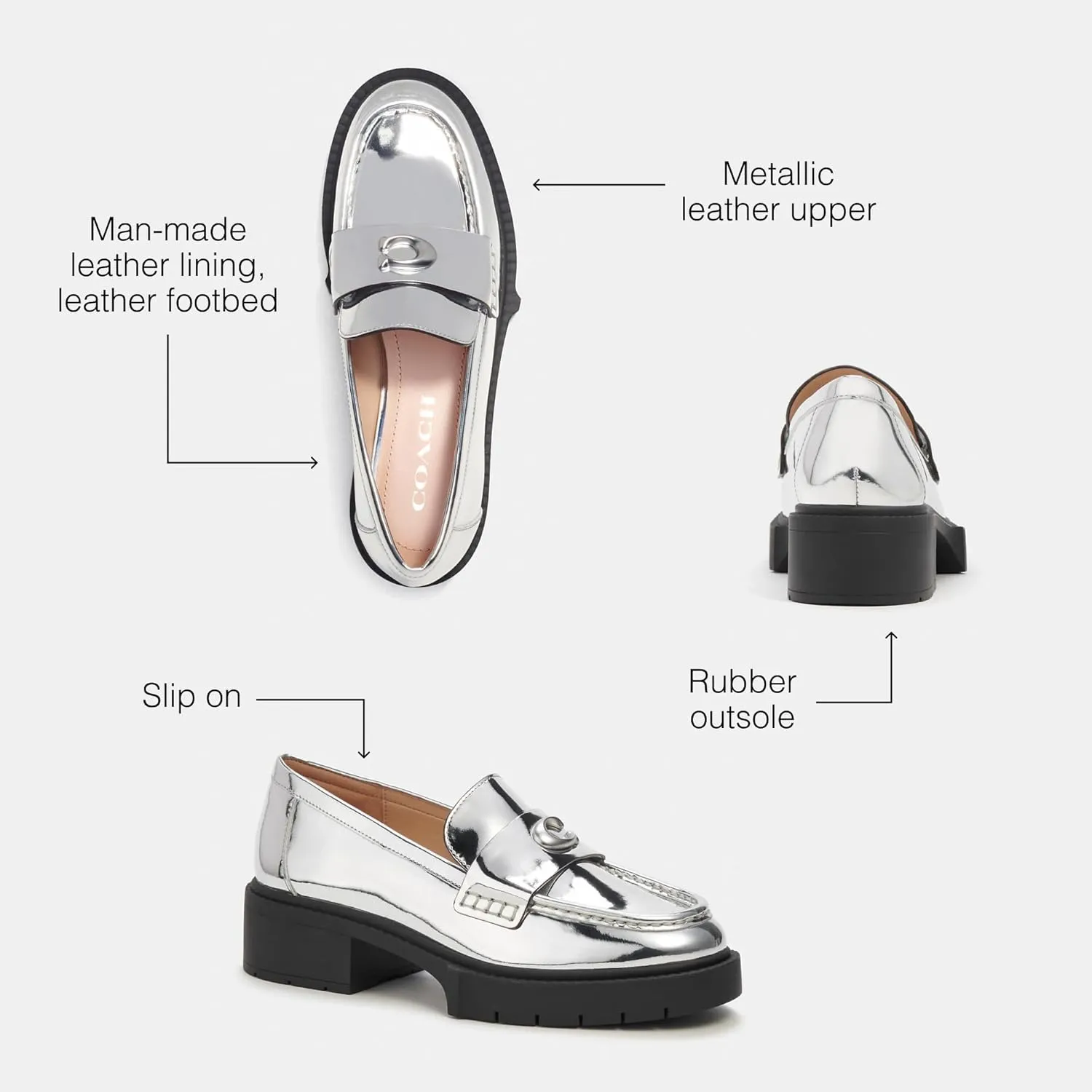 Levi's Women's Leah Metallic Leather Loafer