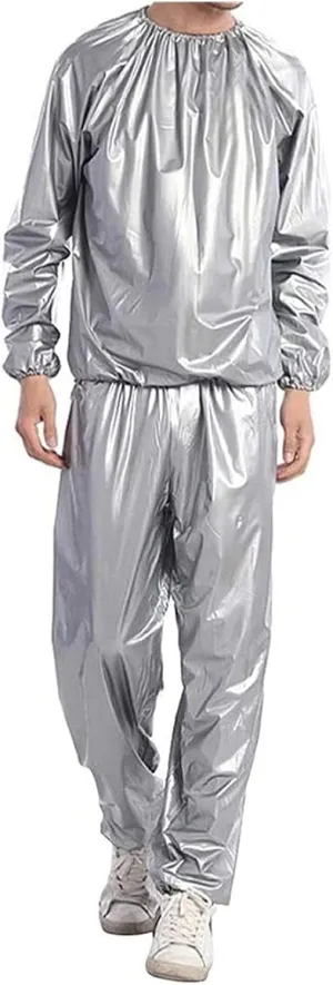 LIYUN Sweat Suit for Men Women Professional Sauna Suit, Waist Trainer Thermal Suit Body Shaper Sports Suit Sauna Suits Sauna Suits(Silver,XX-Large)