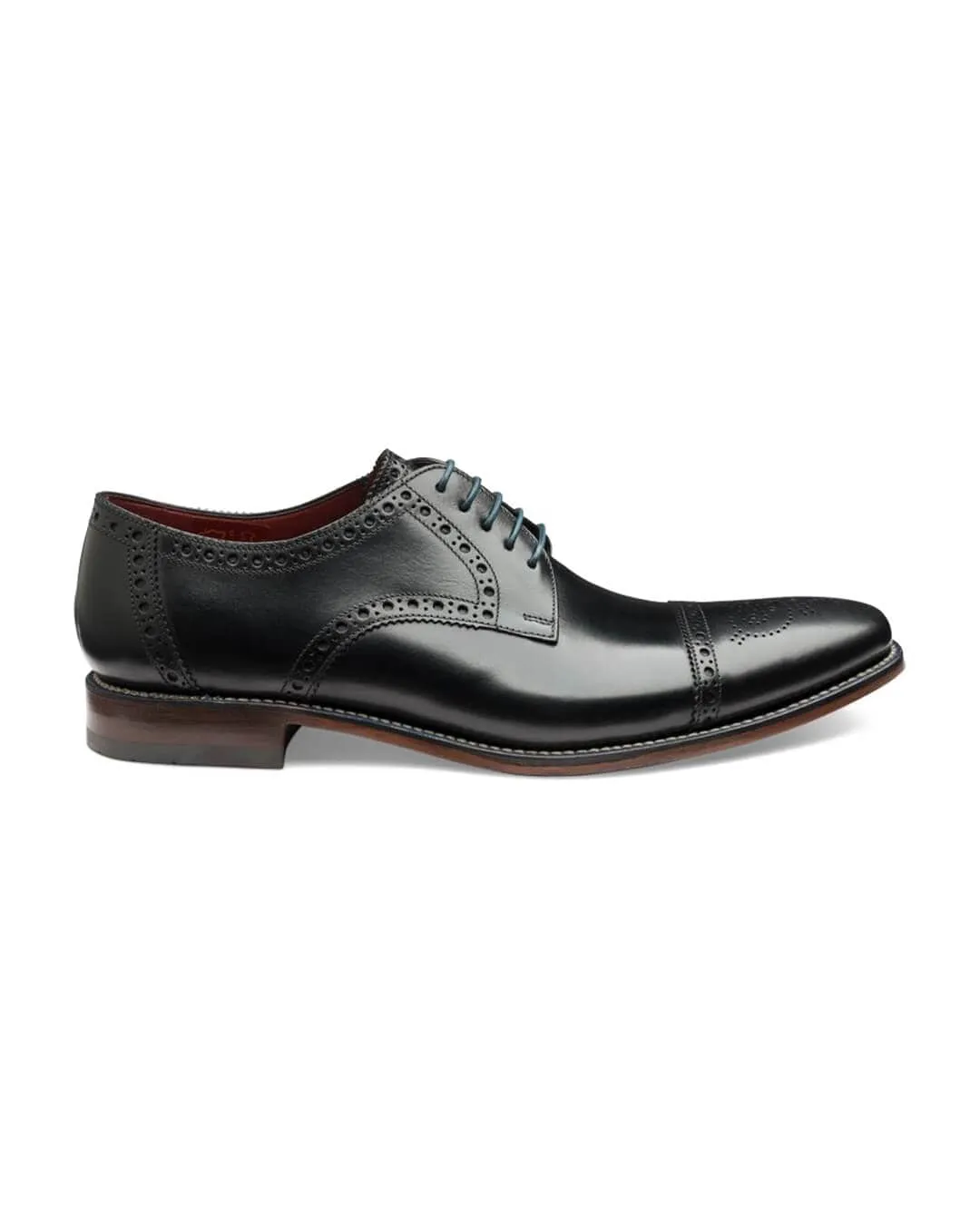 Loake Black Foley Derby Brogued Shoes