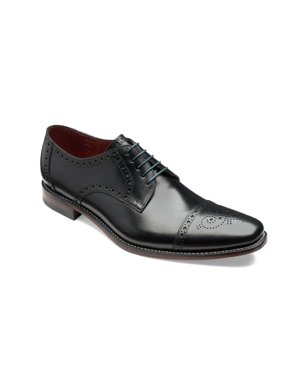 Loake Black Foley Derby Brogued Shoes