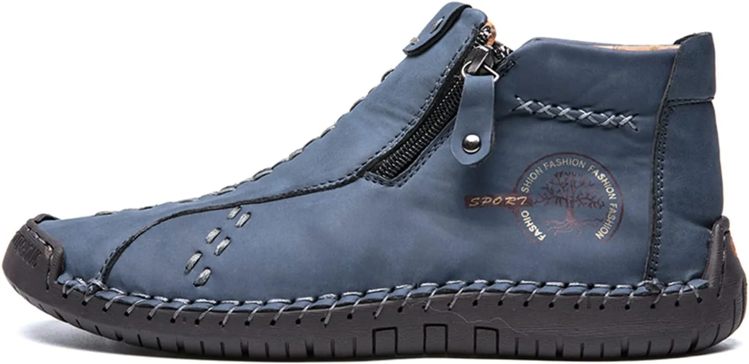Medieval Boots Leather Renaissance Outdoor Casual Fashion Zipper Slip On Boots for Women Blue Green