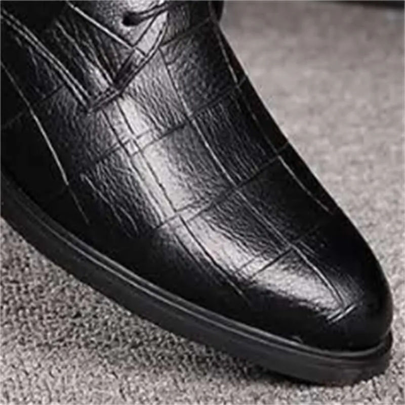 Men's Business Shoes Non-Slip Oxford Shoes for Men Casual Pointed Lace-up Comfortable Breathable Non-Slip wear-Resistant Soft-Soled Wedding Shoes