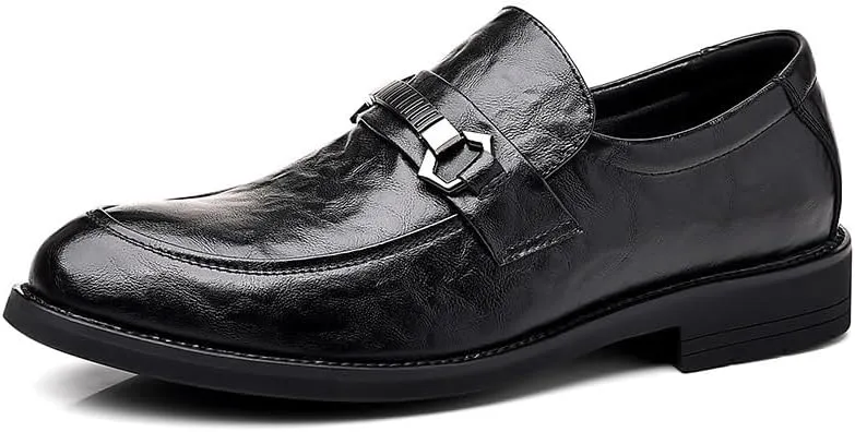 Men’s Comfortable Dress Shoes Mens Non-Slip Breathable Leather Brogue Shoes Classic Office Derby Shoes(9)