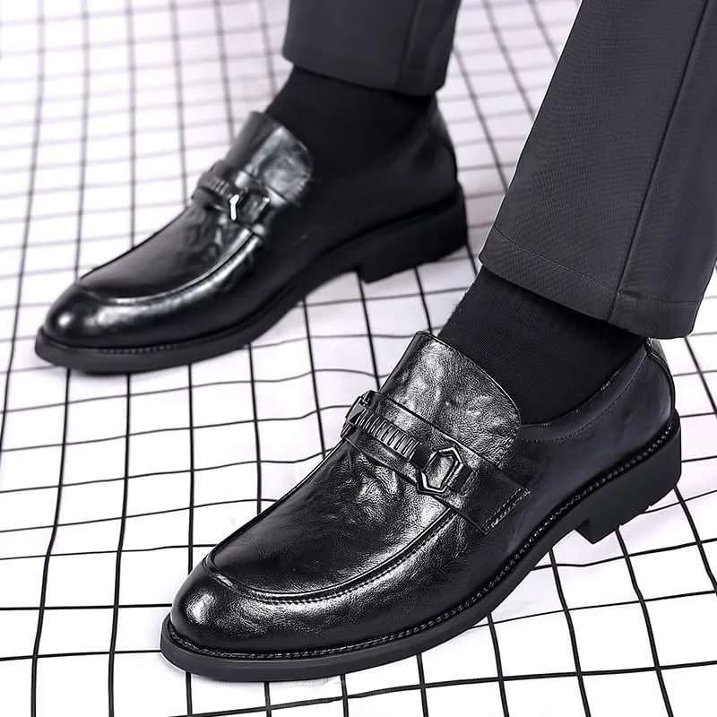 Men’s Comfortable Dress Shoes Mens Non-Slip Breathable Leather Brogue Shoes Classic Office Derby Shoes(9)