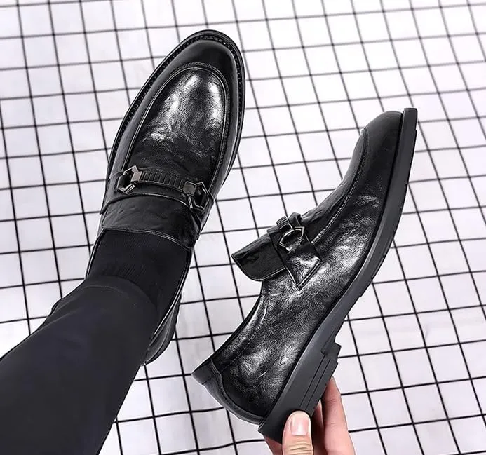 Men’s Comfortable Dress Shoes Mens Non-Slip Breathable Leather Brogue Shoes Classic Office Derby Shoes(9)