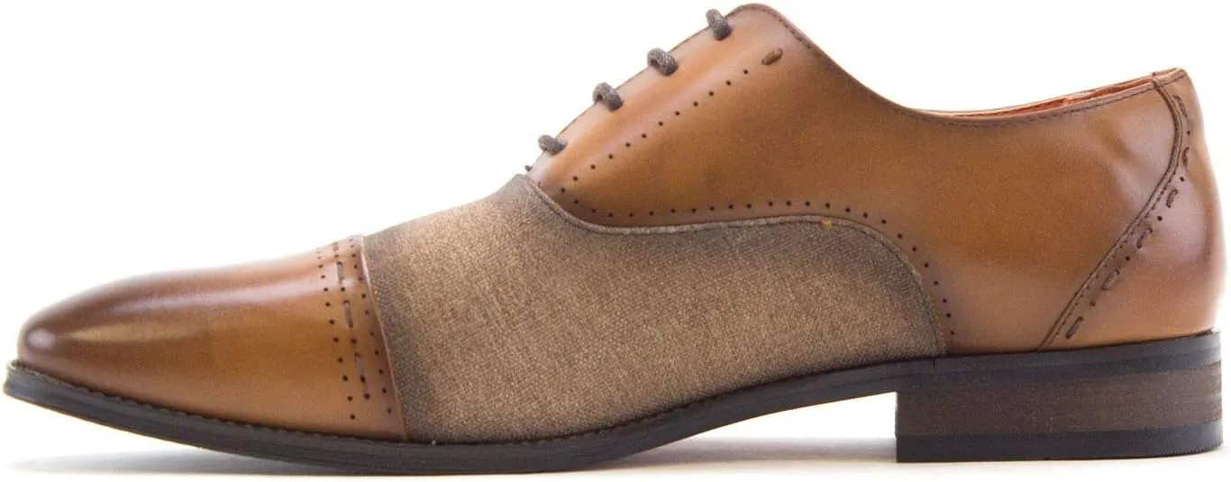 Men's D-582 Baker Derby Cap Toe Lace Up Combined Dress Shoes