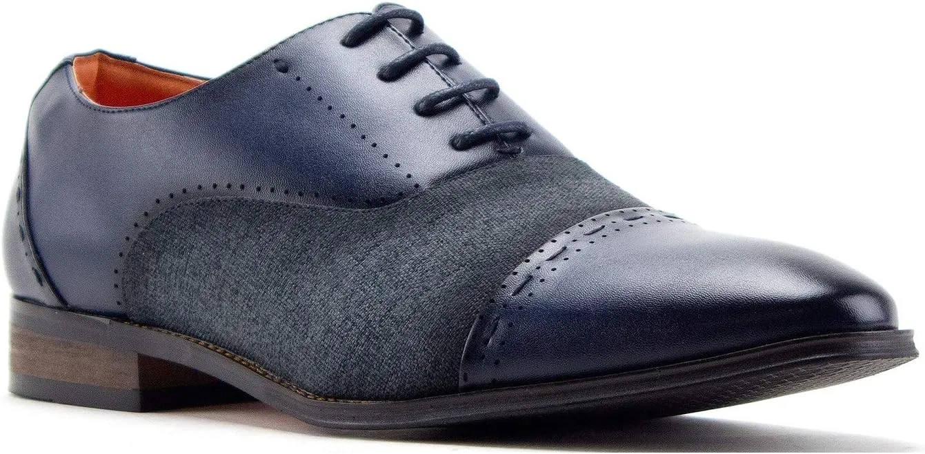 Men's D-582 Baker Derby Cap Toe Lace Up Combined Dress Shoes
