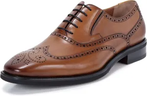 Mens Dress Shoes Oxford Shoes for Men - Classic Gatsby Low Heel Leather Brogue Wingtip Formal Shoes, Black Colors for Office Business Wedding