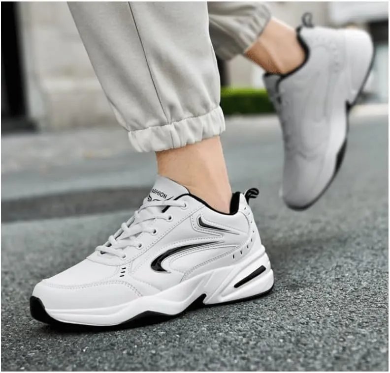 Men's Fashion Sneaker Air Cushion Running Shoes for Men Athletics Non Slip Soft Sole Work Gym Sport Cross Trainer Tennis Shoes Lace-Up Lightweight Walking Shoe