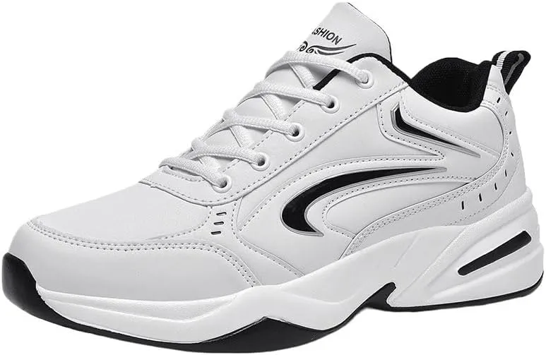 Men's Fashion Sneaker Air Cushion Running Shoes for Men Athletics Non Slip Soft Sole Work Gym Sport Cross Trainer Tennis Shoes Lace-Up Lightweight Walking Shoe