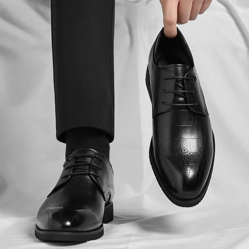 Mens Leather Dress Shoes Modern Classic Lace-up Oxfords Shoes for Men Casual Business Wedding Derby Shoes