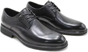 Men's Leather Men's Shoes Business Formal Wear Men's Leather Shoes High-end Top Layer Cowhide Brogue Carved Derby Shoes(Black,38)