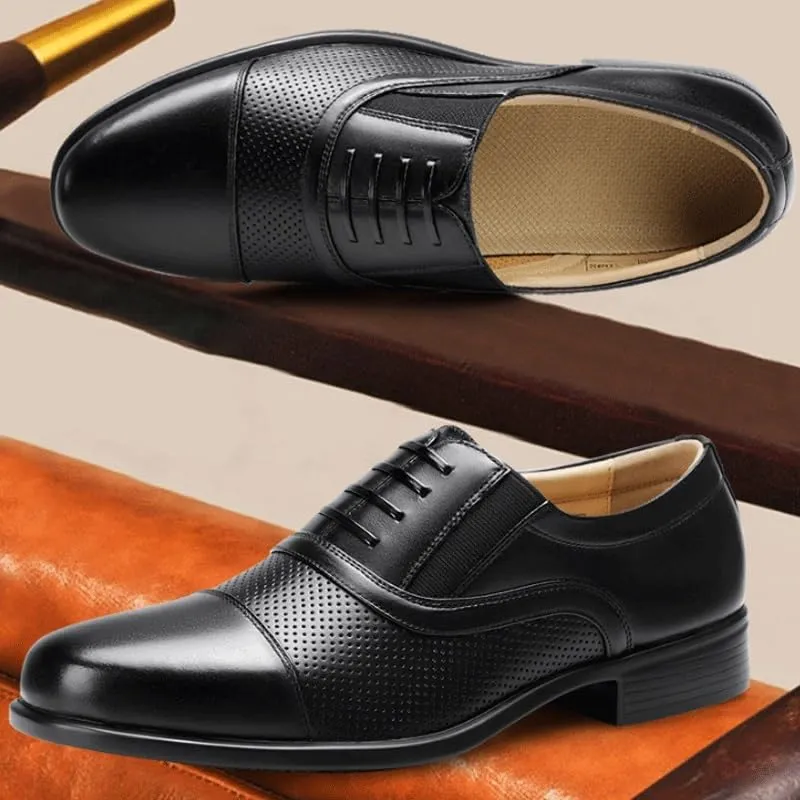 Mens Oxfords Dress Shoes Genunie Leather Modern Brogues Oxford Fashion Business Casual Derby Prom Wedding Suit Shoes for Summer Outdoor Driving & Walking