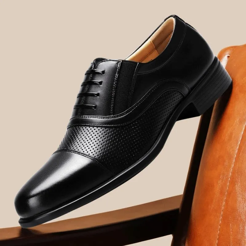 Mens Oxfords Dress Shoes Genunie Leather Modern Brogues Oxford Fashion Business Casual Derby Prom Wedding Suit Shoes for Summer Outdoor Driving & Walking