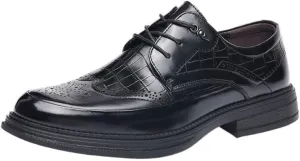 Men's Platform Wingtip Brogue Oxfords PU Fashion Dress Sneakers Business Casual Derby Shoe