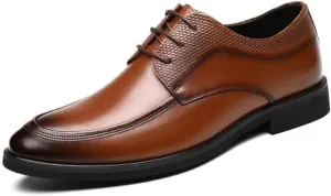 Men's Platform Wingtip Brogue Oxfords Shoes Genuine Leather Lace-Up Men Dress Shoes Comfortable Formal Casual Brogue Shoes