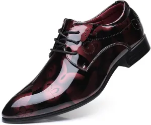 Men's Prince Classic Modern Formal Oxfords Wingtip Lace Up Dress Shoes Business Lace-up Plain Toe Leather Brogue