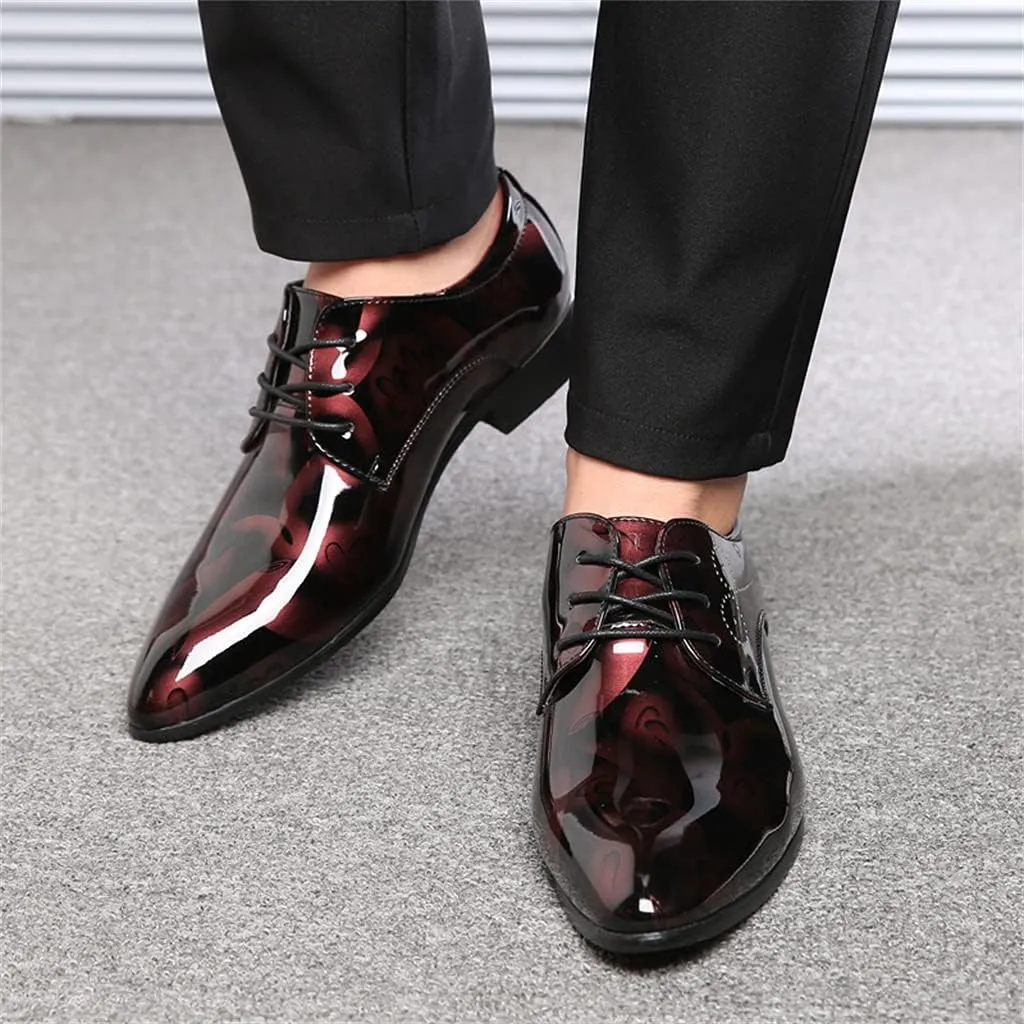 Men's Prince Classic Modern Formal Oxfords Wingtip Lace Up Dress Shoes Business Lace-up Plain Toe Leather Brogue