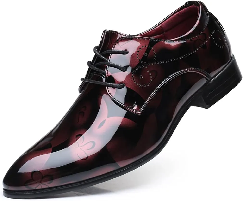 Men's Prince Classic Modern Formal Oxfords Wingtip Lace Up Dress Shoes Business Lace-up Plain Toe Leather Brogue