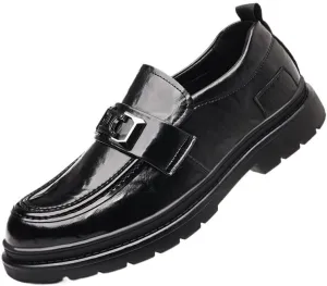 Men's Tuxedo Shoes Metal Shoelace Platform Slip-On Derby Wedding Formal Oxfords