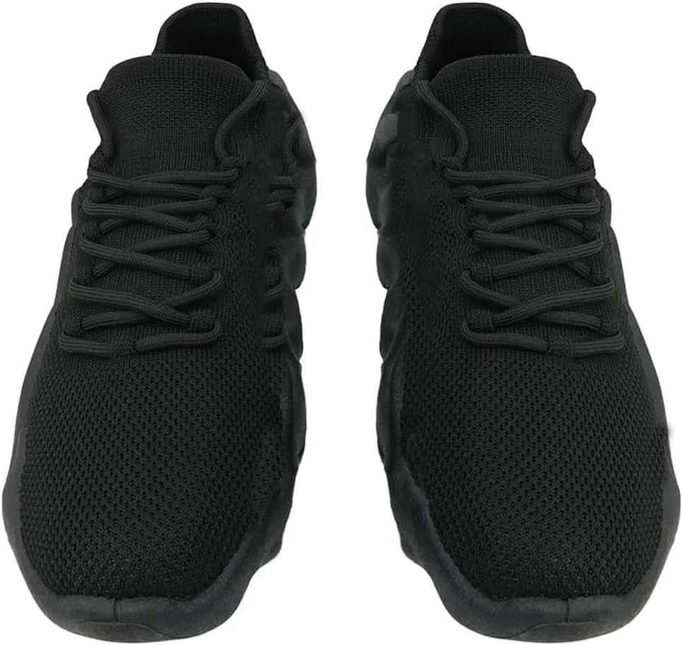 Mens Walking Sneakers Road Running Shoes Knitted Breathable Cross Trainer Shoes Individual Non-Slip 450 Gym Jojjing Shoes for Men Black