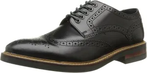 Men's Woburn Brogue Black Leather Shoe (PI06012)