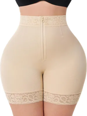MERYOSZ Tummy Control Panties Butt Lifting Shapewear Shorts for Women Zipper Body Shaper Shorts Thigh Slimmer Underwear