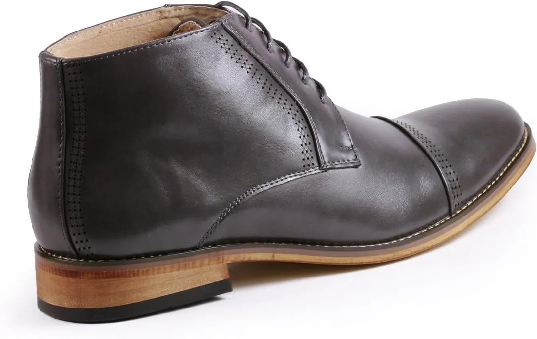 Metrocharm MC115 Men's Lace Up Cap Toe Dress Ankle Chukka Oxford Boot