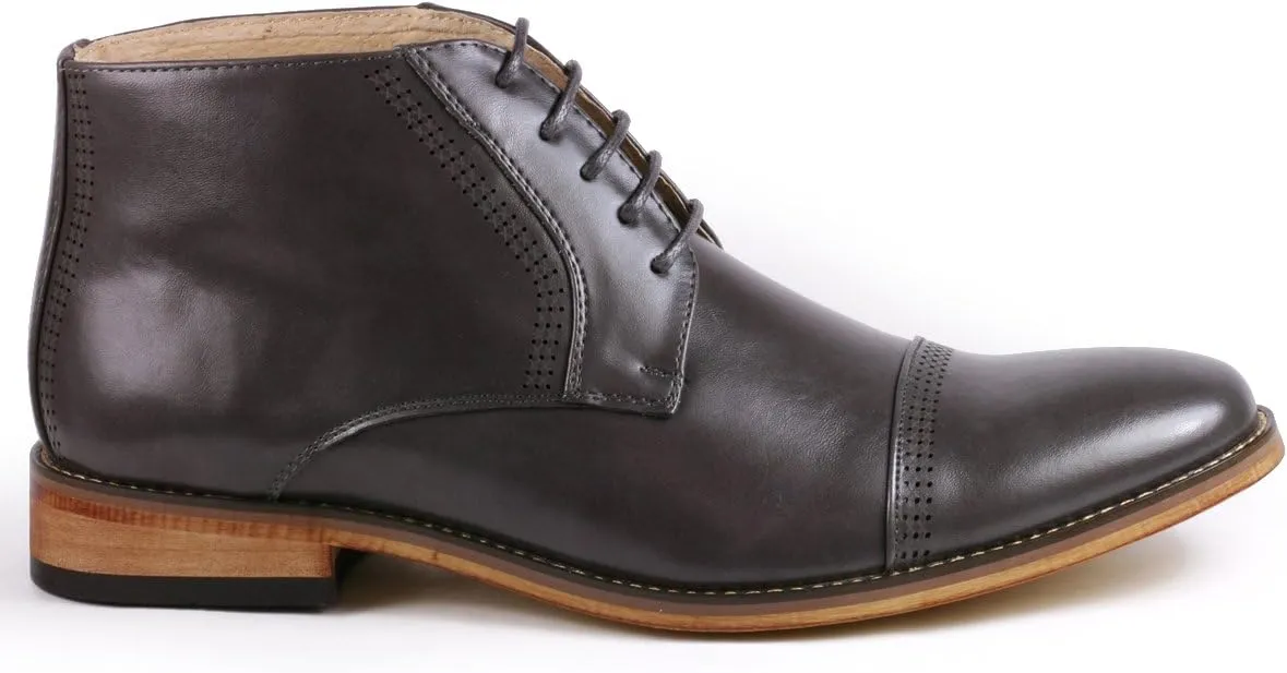 Metrocharm MC115 Men's Lace Up Cap Toe Dress Ankle Chukka Oxford Boot
