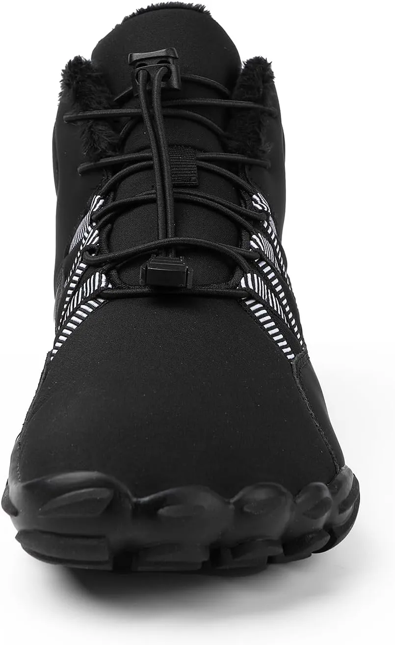Mmoneyake Winter Snow Shoes for Women Men Warm Fur Lined Waterproof Snow Sneakers Minimalist Boot Barefoot Warm Ankle Booties Hiking Trekking Boots Comfortable Outdoor Anti Slip Shoes 2025