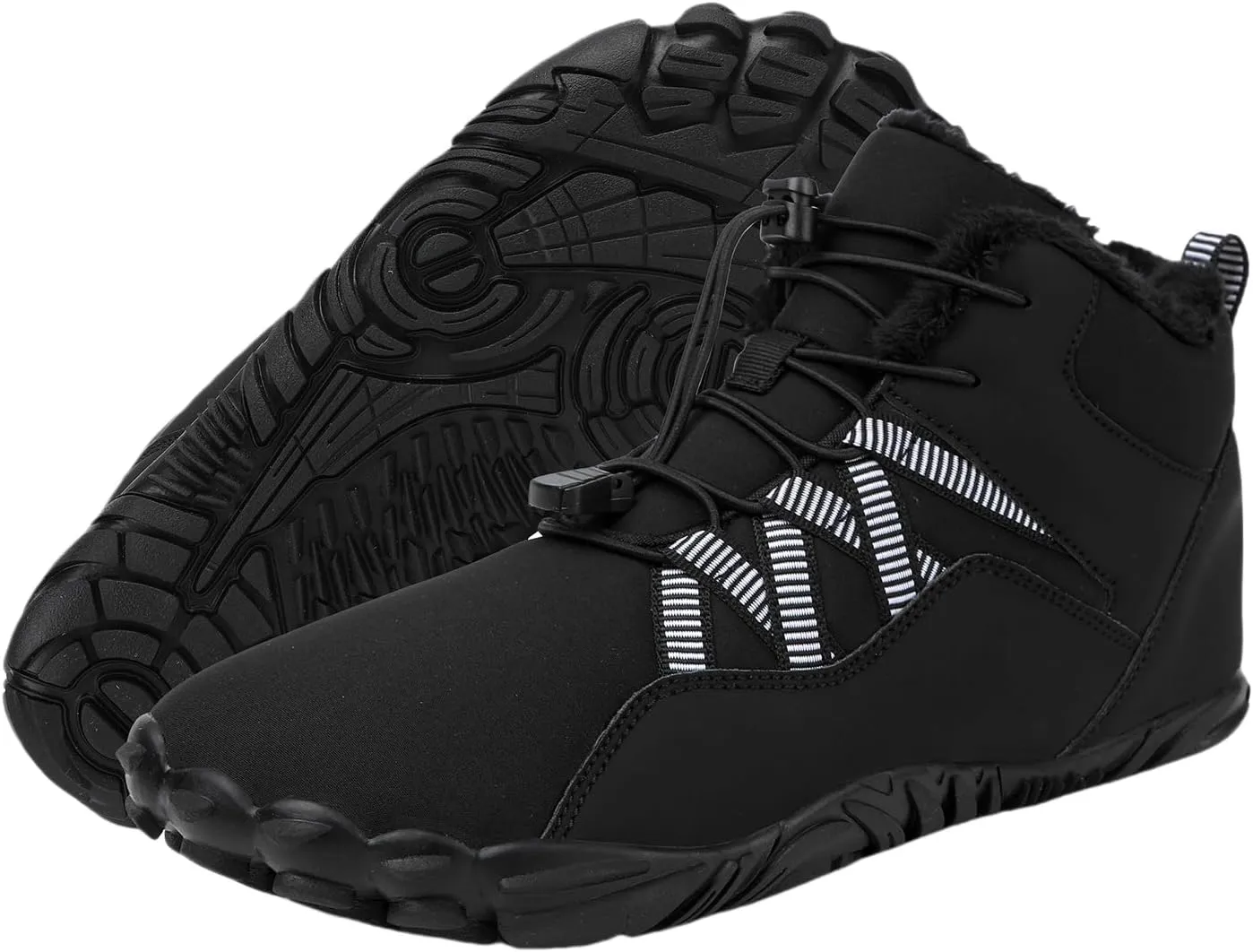 Mmoneyake Winter Snow Shoes for Women Men Warm Fur Lined Waterproof Snow Sneakers Minimalist Boot Barefoot Warm Ankle Booties Hiking Trekking Boots Comfortable Outdoor Anti Slip Shoes 2025