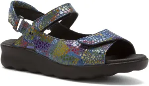 New Wolky Women's Pichu Sandal Jeans Blue Multi Color Fantasy 37