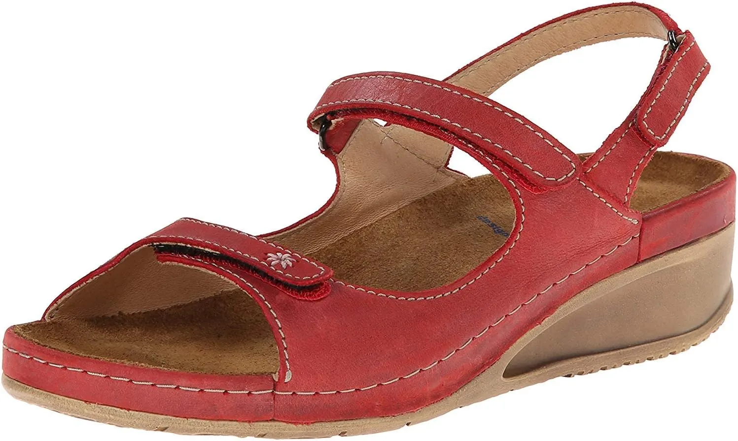 New Wolky Women's Tsunami Sandal Red Cartago 40