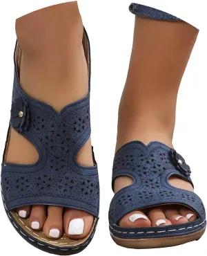 Orthopedic Sandals for Women: Slip On Dressy Summer Comfortable Wedge Sandals Lightweight Walking Sandals with Arch Support