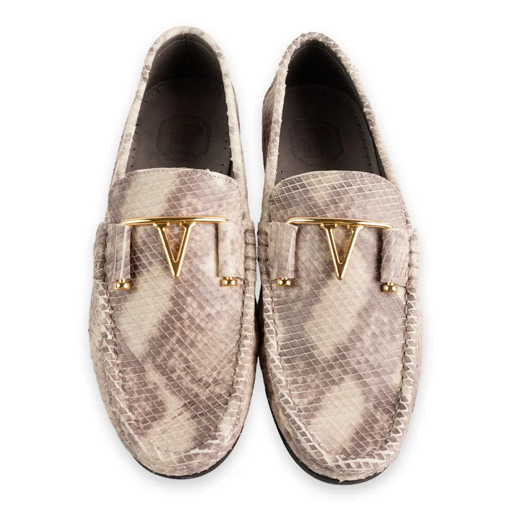 Pelle Line -3218 Python Buckle Loafer-Tan Multi