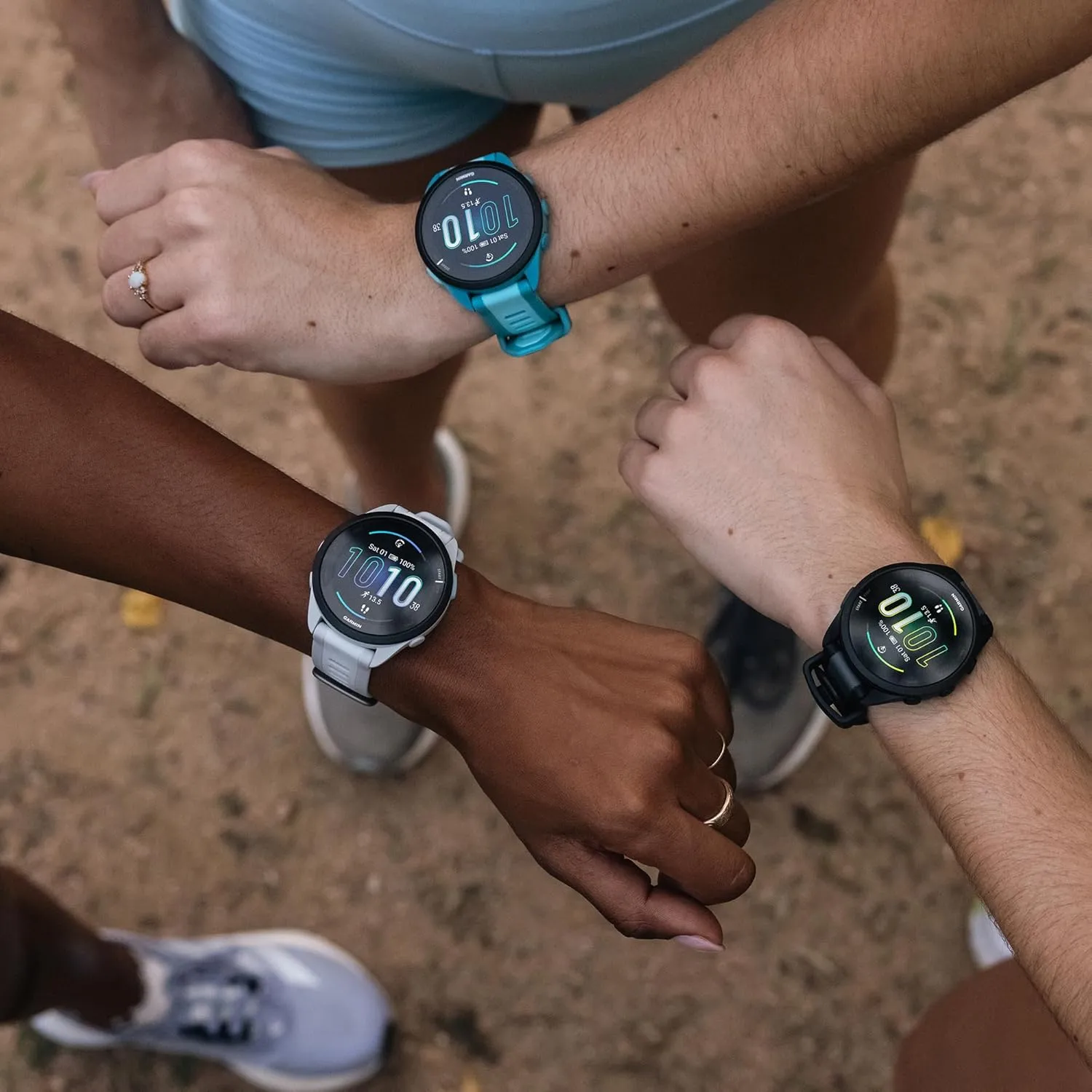 PlayBetter Garmin Forerunner 165 (Mist Gray/Whitestone) Running GPS Smartwatch Gift Box Bundle - AMOLED Touchscreen, 11-Day Battery, Training - Includes HD Screen Protectors, Wall Adapter & Case
