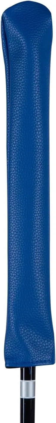 PU Leather Golf Alignment Stick Cover Headcover Lucky Clover Pattern Training Aid Case Golf Indicator Rod Holder Club Protector with Liner Velvet for Aiming Exercise