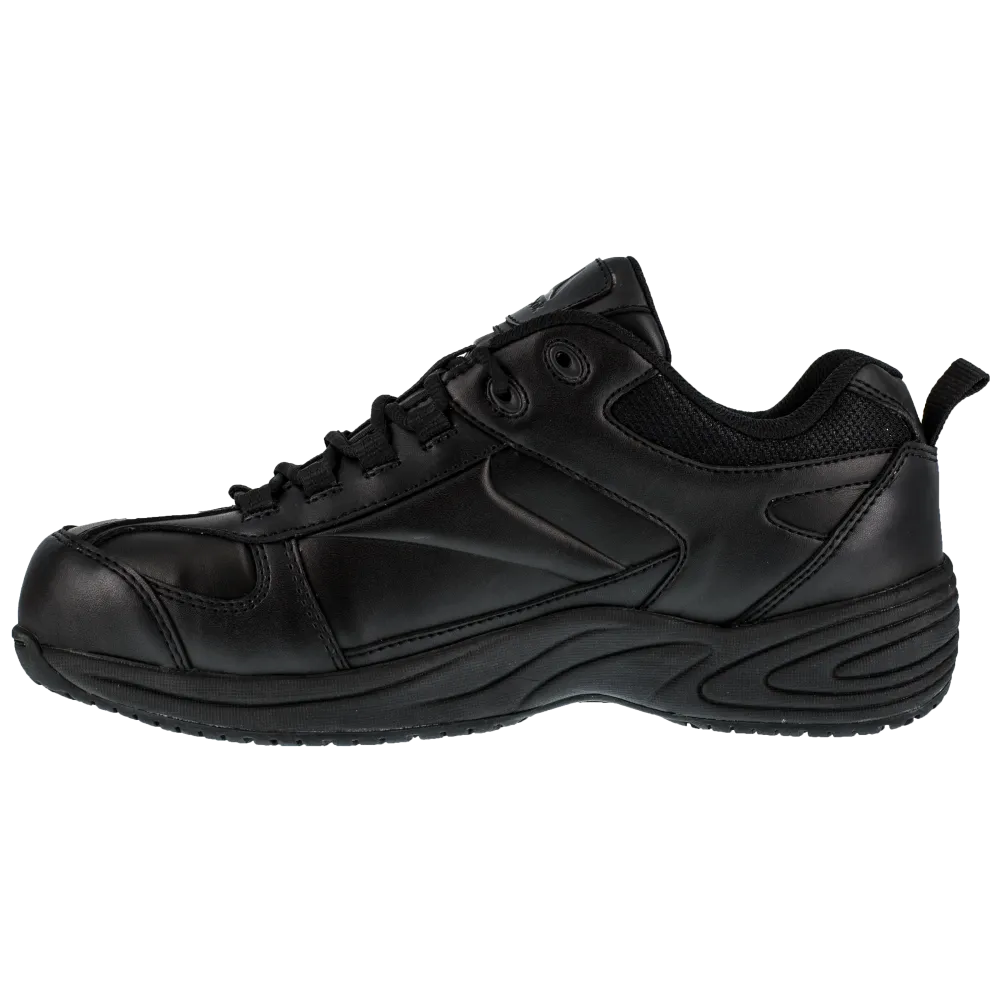 Reebok Jorie Street Sport Jogger Composite Toe Work Shoe RB186 - Black Leather - Women