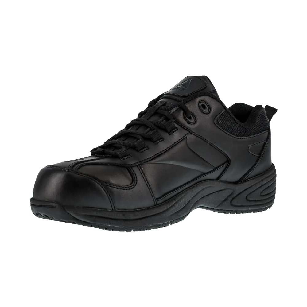 Reebok Jorie Street Sport Jogger Composite Toe Work Shoe RB186 - Black Leather - Women