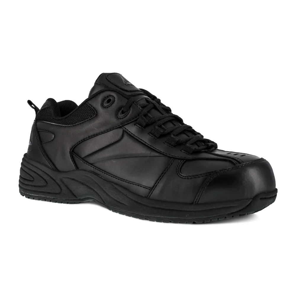Reebok Jorie Street Sport Jogger Composite Toe Work Shoe RB186 - Black Leather - Women