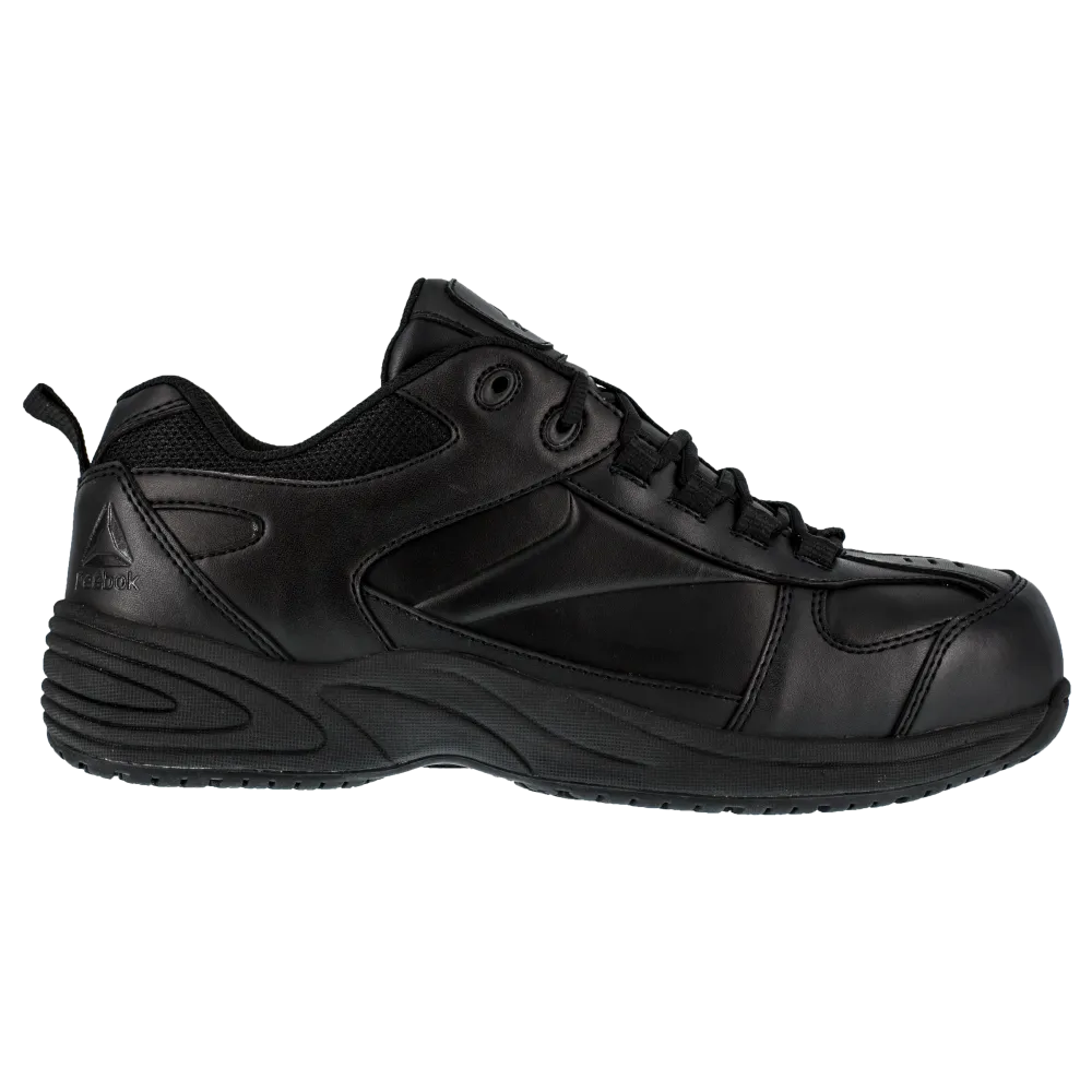 Reebok Jorie Street Sport Jogger Composite Toe Work Shoe RB186 - Black Leather - Women