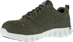 Reebok Work Women's RB044 Sublite Cushion Athletic Work Shoe Blue and Grey Alloy Toe Safety