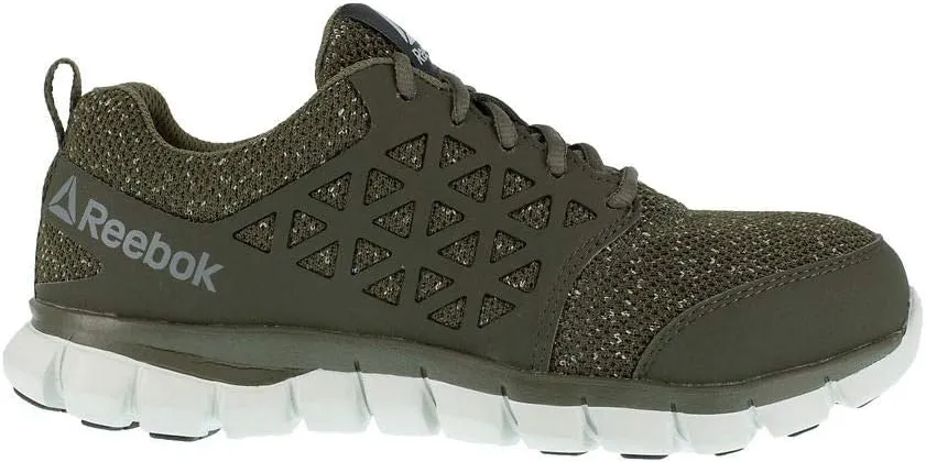 Reebok Work Women's RB044 Sublite Cushion Athletic Work Shoe Blue and Grey Alloy Toe Safety