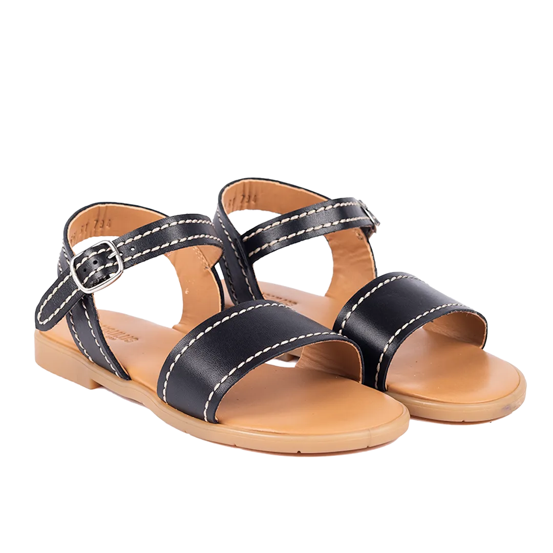 Sandal with decorative contrast stitching