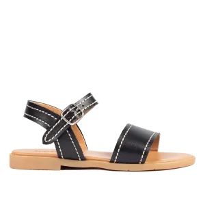 Sandal with decorative contrast stitching