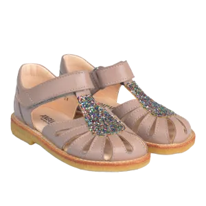 Sandal with drop detail in sparkling glitter