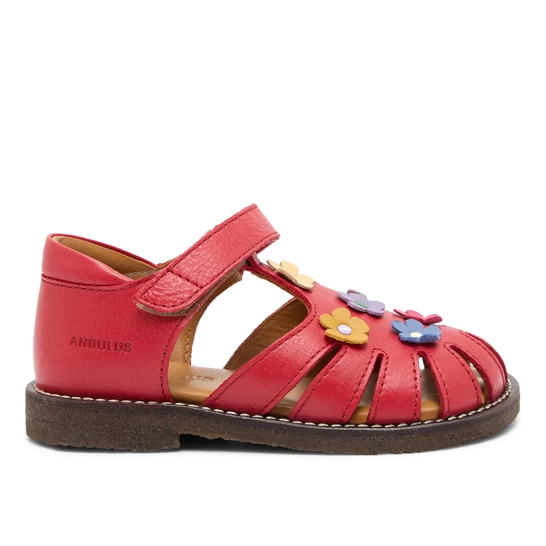 Sandal with floral applications