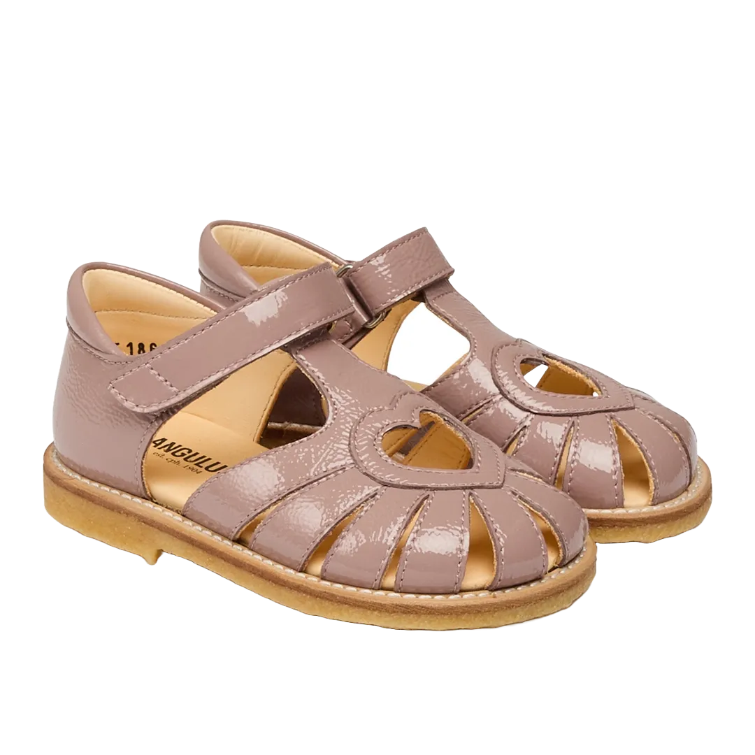 Sandal with heart detail and velcro closure