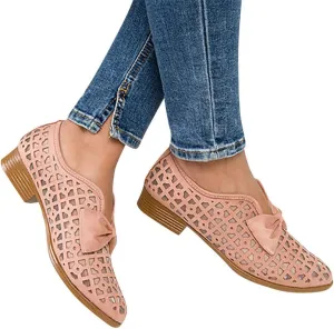 Sandals for Women Platform, Pointed Toe Breathable Wedges Loafers Bowknot Hollow Out Walking Shoes Beach Casual Sandals