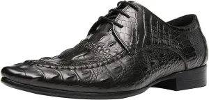 Santimon Men's Oxfords Formal Dress Classic Lace-up Wingtip Crocodile Texture Derby Genuine Leather Fashion Comfortable Shoes Buinsess Casual Prom Wedding Tuxedo Shoes for Men